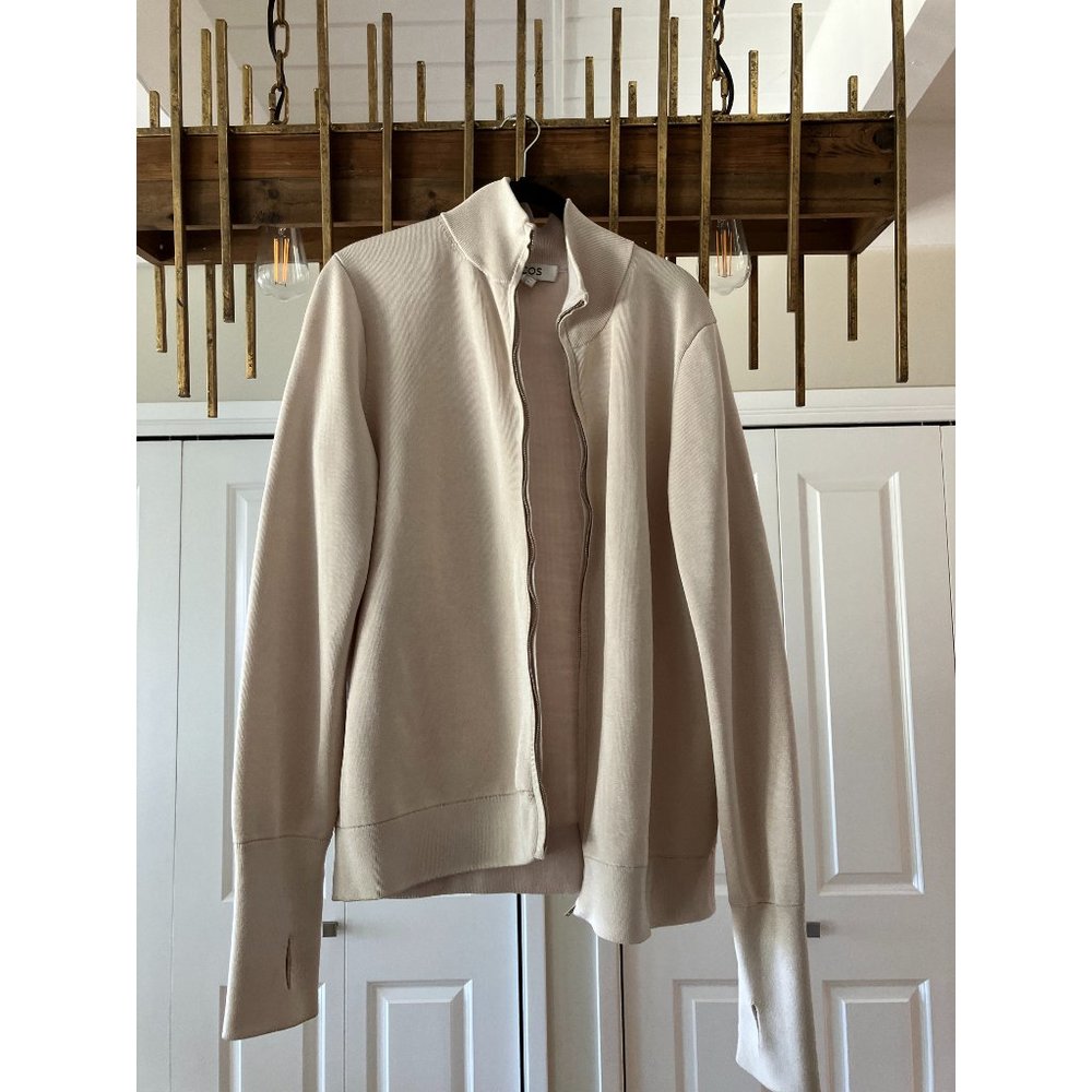 COS cream preppy zip up sweater, worn 1x only for a photo shoot